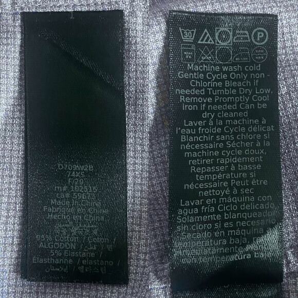 John Varvatos Star USA Slim Fit Shirt Men Size Small 15 32/33 Lavender Check - Picture 4 of 8